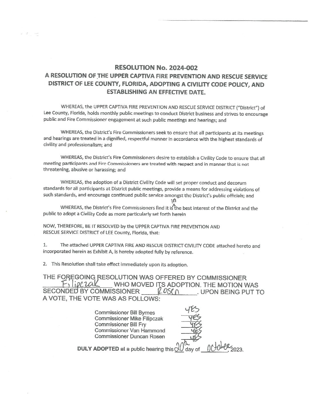 Resolution 2024-002 Signed