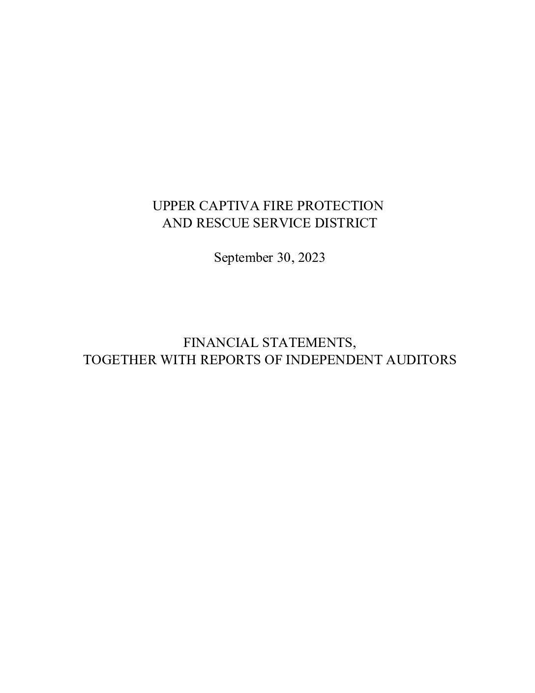 2023 Financial Statements and Audit Reports