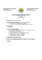 Agenda January 17 2025 Regular Board Meeting