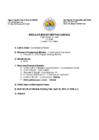 Agenda March 21 2025 Regular Board Meeting