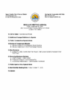 Agenda September 20 Regular Board Meeting