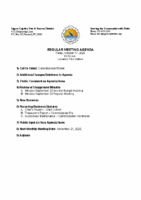 Agenda October 17 Regular Board Meeting