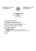 Agenda September 12 2026 First Budget Hearing
