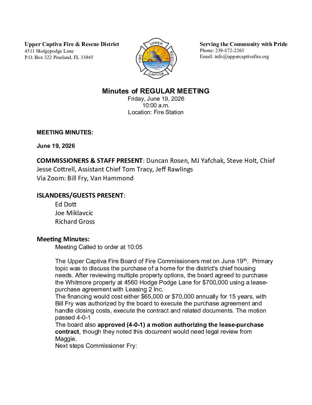Minutes June 19 2026 Regular Board Meeting APPROVED